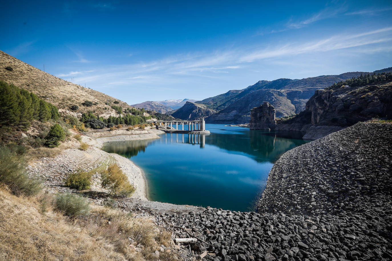 Situación del embalse de Canales el pasado 26 de noviembre. /Ramón L. Pérez